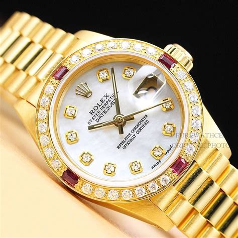 vintage womens rolex leather|pre owned rolex for women.